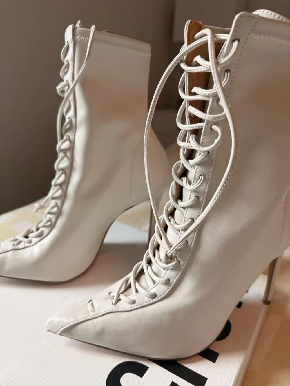 Schutz Tennie Bootie lace up leather bootie… bone color - Picture 15 of 16
